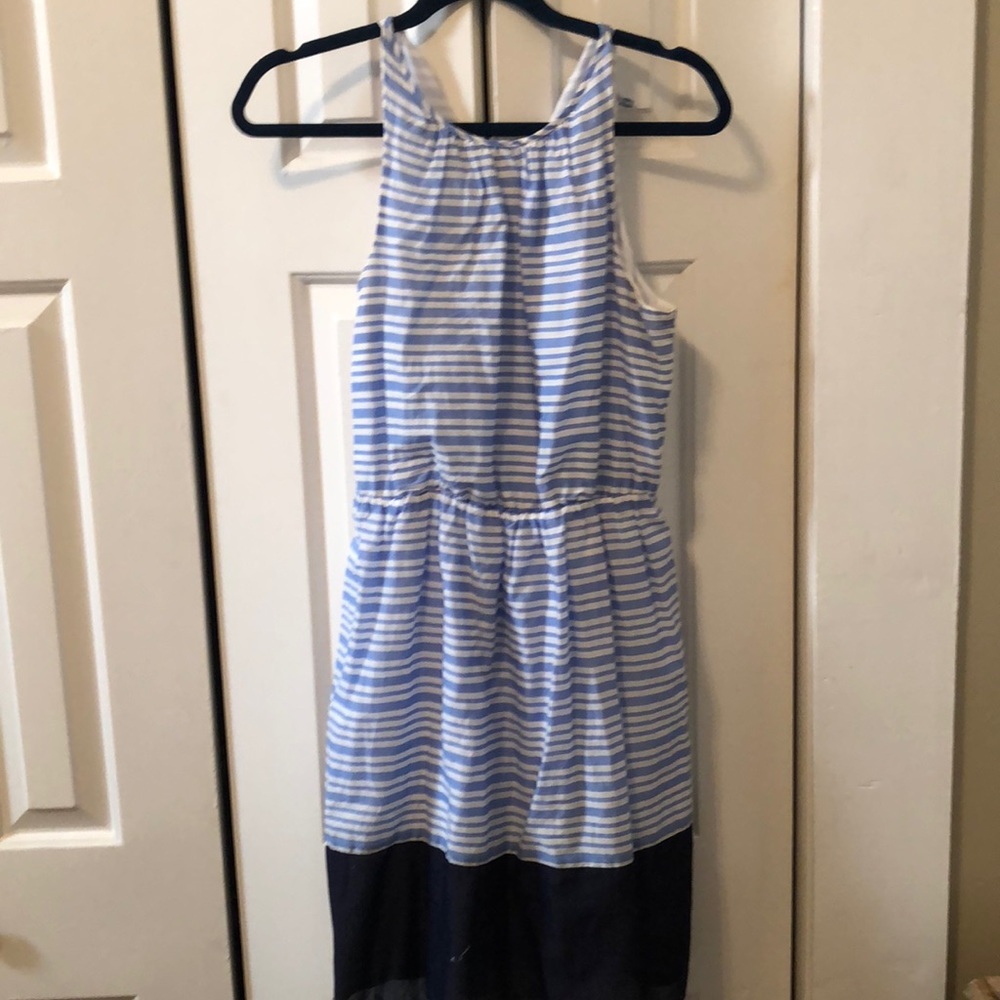 Blue and white dress